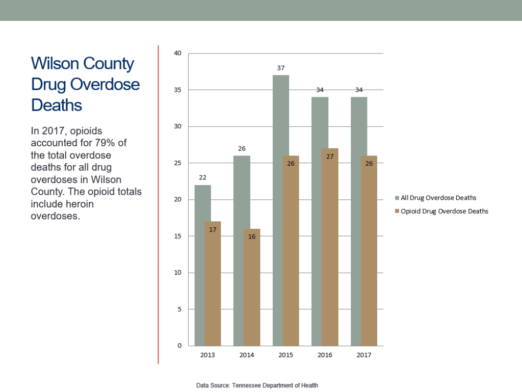 Wilson County Drug Overdose Deaths Chart